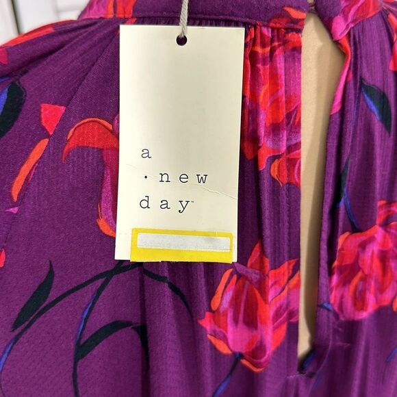 Grannycore Floral Midi Dress Size Medium Pockets Long Sleeve NWT - Picture 10 of 12